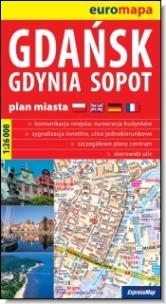 Okładka książki Euromapa Gdańsk, Gdynia, Sopot 1:26 000