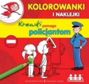 Okładka książki Kolorowanki i naklejki. Krewki pomaga policjantom