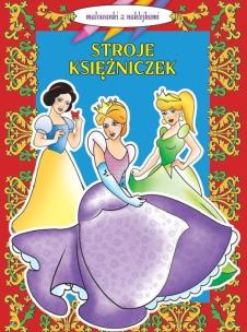 Okładka książki Malowanki z naklejkami. Stroje księżniczek