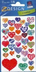 Okładka książki Naklejki papierowe - błyszczące serca