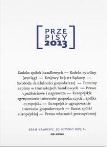 Okładka książki Przepisy 2013 Prawo gospodarcze i handlowe