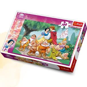 Okładka książki Puzzle 100 Królewna Śnieżka Szczęśliwa para TREFL