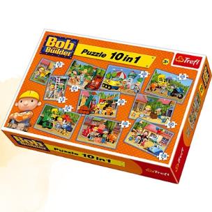 Okładka książki Puzzle 10w1 Bob Budowniczy TREFL