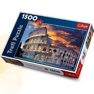 Okładka książki Puzzle 1500 Koloseum, Rzym TREFL