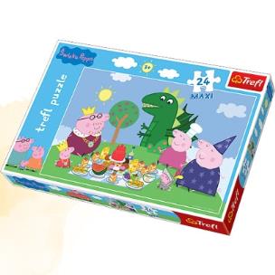 Okładka książki Puzzle 24 maxi Świnka Peppa - Uczta TREFL