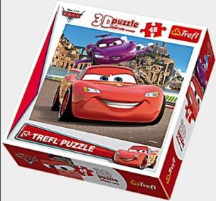 Okładka książki Puzzle 48 Auta Zygzak i Lillianna 3D TREFL