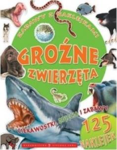 Okładka książki Zabawy z naklejkami. Groźne zwierzęta