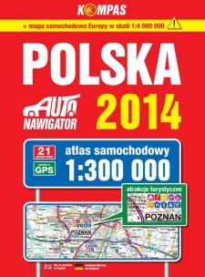 Okładka książki Atlas samochodowy 1:300 000  Polska 2014