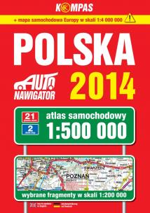 Okładka książki Polska Atlas Samochodowy 1:500 000, Wyd. 2014