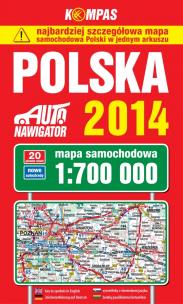 Okładka książki Polska Mapa Samochodowa 1:700 000 Wyd. 2014
