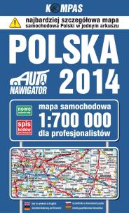 Okładka książki Polska Mapa Samochodowa Dla Profesjonalistów 1:700