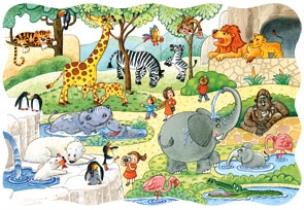 Okładka książki Puzzle 20 maxi - At the Zoo CASTOR