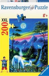 Okładka książki Puzzle 200 XXL Jednorożec w blasku księżyca