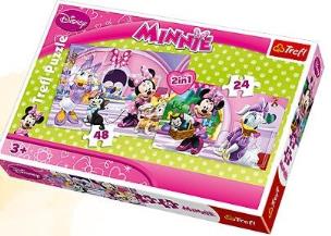 Okładka książki Puzzle 2w1 Minnie na zakupach TREFL
