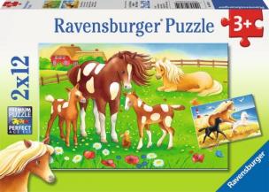 Okładka książki Puzzle 2X12 Zwierzęta na łace