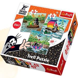 Opakowanie Puzzle 3w1 Krecik Zabawy na wodzie TREFL