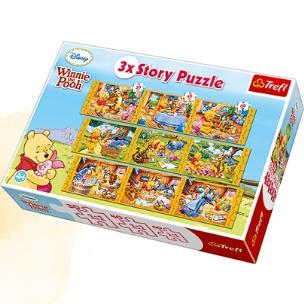 Opakowanie Puzzle 3xStory Kubuś Puchatek TREFL