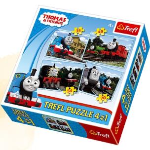 Okładka książki Puzzle 4w1 Tomek i Przyjaciele TREFL