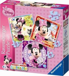Okładka książki Puzzle Myszka Minnie 3 w 1