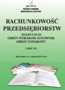 Okładka książki Rachunkowość Przedsiębiorstw Część III w.2012