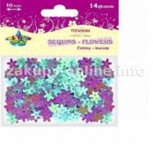 Okładka książki Dodatek dekoracyjny Titanum cekiny fioletowe 14g