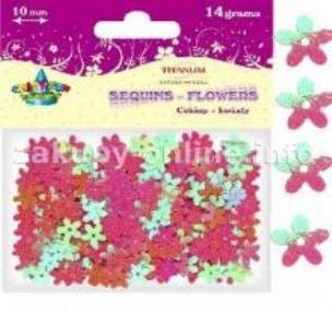 Okładka książki Dodatek dekoracyjny Titanum cekiny jasnoróżowe 14g