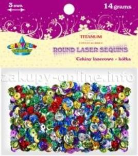 Okładka książki Dodatek dekoracyjny Titanum cekiny laserowe 14g