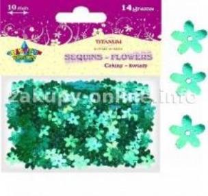 Okładka książki Dodatek dekoracyjny Titanum cekiny tęczowa zieleń 14g