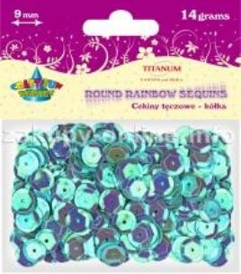 Okładka książki Dodatek dekoracyjny Titanum tęczowe cekiny błękitne 14g