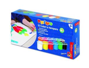 Opakowanie Farby plakatowe Primo Tempera 12 kolorów w plastikowych pojemnikach