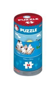Opakowanie Muminkowe puzzle w puszce 56 elementów Tratwa