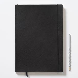 Opakowanie Notes Master gładki czarny skórzany w etui