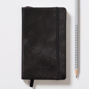 Opakowanie Notes Pocket w linie czarny skórzany w etui