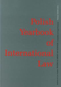 Opakowanie Polish Yearbook of International Law tom XXXIII