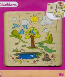 Okładka książki Puzzle drewniane 32 elementy 4 pory roku