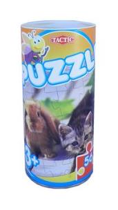 Opakowanie Puzzle w puszce 56 elementów Królik i kot