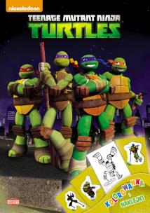 Okładka książki Wojownicze Żółwie Ninja. Kolorowanka i naklejki.