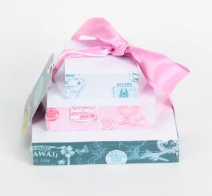 Opakowanie Zestaw karteczek w 3 rozmiarach z kokardą