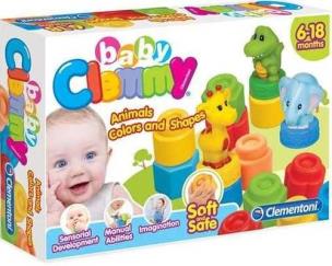 Okładka książki Clemmy Baby. Klocki zwierzaki, kształty i kolory