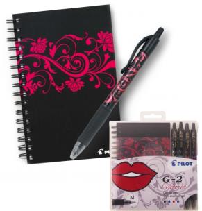 Okładka książki Długopis żelowy G2 zest. Victoria 4szt+notes PILOT