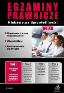 Okładka książki Egzaminy Prawnicze Ministerstwa Sprawiedliwości 2015 Tom 1