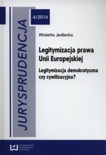Okładka książki Jurysprudencja 4/2014 Legitymizacja prawa Unii Europejskiej