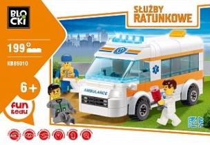 Okładka książki Klocki Blocki Słuzby ratunkowe Karetka 199 elementów.