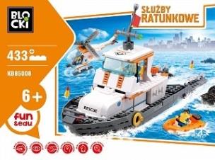 Okładka książki Klocki Blocki Słuzby ratunkowe Patrolowiec 433 elementy
