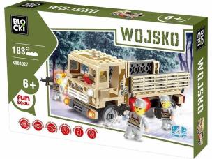 Okładka książki Klocki Blocki Wojsko Ciężarówka 183 elementy