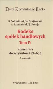 Okładka książki Kodeks spółek handlowych T.4 Duże Komentarze Becka