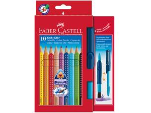 Okładka książki KREDKI JUMBO GRIP 10 KOL+PEDZELEK BPZ-FABER CASTELL