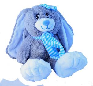 Opakowanie Królik Nina z szalem niebieski 30 cm