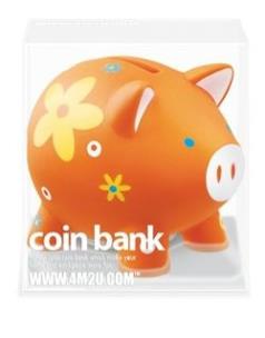 Okładka książki Mini skarbonka świnka w kwiaty