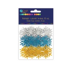 Okładka książki NAKLEJKI Z PIANKI BROKAT 12 SZT SNIEZYNKI 2